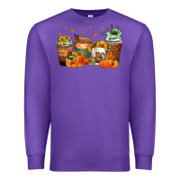 Purple fall coffee cups Premium Sweatshirt - Zillion Design Studio