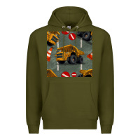 Army Green dump truck seamles pattern Premium Hoodie - BundleAndBundleShop