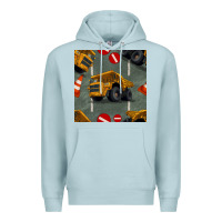Blue Mist dump truck seamles pattern Premium Hoodie - BundleAndBundleShop