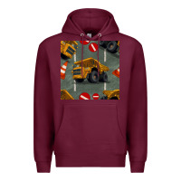 Burgundy dump truck seamles pattern Premium Hoodie - BundleAndBundleShop