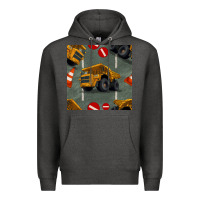 Charcoal Heather dump truck seamles pattern Premium Hoodie - BundleAndBundleShop