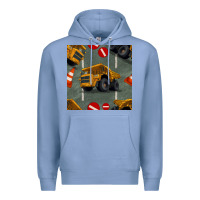 Colony Blue dump truck seamles pattern Premium Hoodie - BundleAndBundleShop