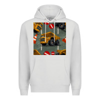 Dove Grey dump truck seamles pattern Premium Hoodie - BundleAndBundleShop