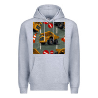 Heather Grey dump truck seamles pattern Premium Hoodie - BundleAndBundleShop