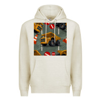 Oatmeal Heather dump truck seamles pattern Premium Hoodie - BundleAndBundleShop