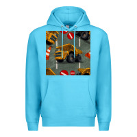Ocean Blue dump truck seamles pattern Premium Hoodie - BundleAndBundleShop