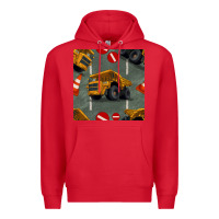 Red dump truck seamles pattern Premium Hoodie - BundleAndBundleShop
