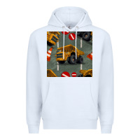White dump truck seamles pattern Premium Hoodie - BundleAndBundleShop