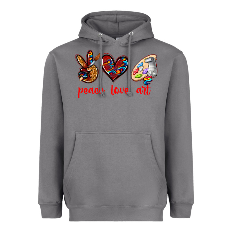 Peace Love Art Heavyweight Hoodie by texasbilliewilder | Teevron