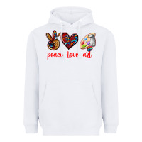 White peace love art Heavyweight Hoodie - texasbilliewilder
