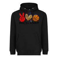 Black peace love basketball Heavyweight Hoodie - Zillion Design Studio