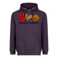 Plum peace love basketball Heavyweight Hoodie - Zillion Design Studio