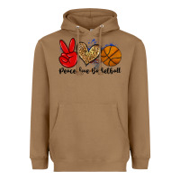 Toasted Coconut peace love basketball Heavyweight Hoodie - Zillion Design Studio