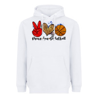 White peace love basketball Heavyweight Hoodie - Zillion Design Studio