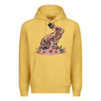 Antique Gold bunny with blossom flower Premium Hoodie - Artiststas