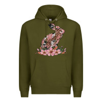 Army Green bunny with blossom flower Premium Hoodie - Artiststas
