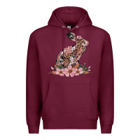 Burgundy bunny with blossom flower Premium Hoodie - Artiststas