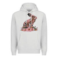 Bunny With Blossom Flower Premium Hoodie | Teevron
