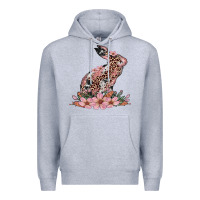 Heather Grey bunny with blossom flower Premium Hoodie - Artiststas