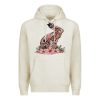 Oatmeal Heather bunny with blossom flower Premium Hoodie - Artiststas