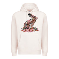 Pale Pink bunny with blossom flower Premium Hoodie - Artiststas