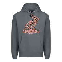 Rock bunny with blossom flower Premium Hoodie - Artiststas