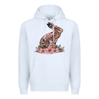 White bunny with blossom flower Premium Hoodie - Artiststas