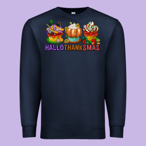 Hallothanksmas Cupcakes Premium Sweatshirt Designed By Texasbilliewilder