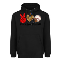Black peace love baseball Heavyweight Hoodie - Zillion Design Studio