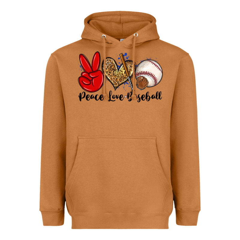 Peace Love Baseball Heavyweight Hoodie by Zillion Design Studio | Teevron