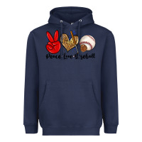 Navy peace love baseball Heavyweight Hoodie - Zillion Design Studio