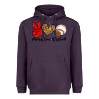 Plum peace love baseball Heavyweight Hoodie - Zillion Design Studio