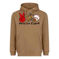 Toasted Coconut peace love baseball Heavyweight Hoodie - Zillion Design Studio