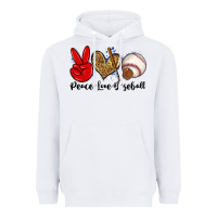 White peace love baseball Heavyweight Hoodie - Zillion Design Studio