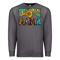 Charcoal Heather mama sunflower junkie Premium Sweatshirt - Zillion Design Studio