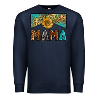 Navy mama sunflower junkie Premium Sweatshirt - Zillion Design Studio