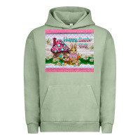 Pigment Oil Green happy easter y'all  rabbit Urban Hoodie - BarkalooDesign