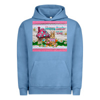 Pigment Pebble Blue happy easter y'all  rabbit Urban Hoodie - BarkalooDesign