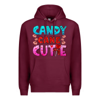 Burgundy candy cane cutie Premium Hoodie - AdoDesignShop