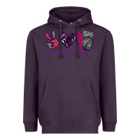Plum peace love race Heavyweight Hoodie - texasbilliewilder