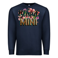 Navy flowers blessed mini Premium Sweatshirt - Zillion Design Studio