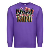 Purple flowers blessed mini Premium Sweatshirt - Zillion Design Studio