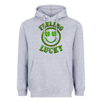 Heather Grey feeling lucky with leopard Heavyweight Hoodie - RanaPortraitStore