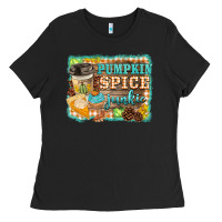 Black pumpkin spice junkie Ladies Tee - BarkalooDesign