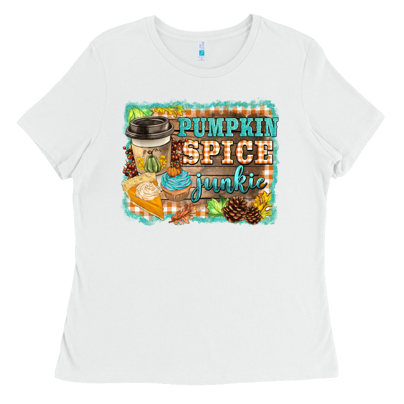 Pumpkin Spice Junkie Ladies Tee by BarkalooDesign | Teevron