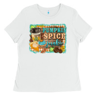 White pumpkin spice junkie Ladies Tee - BarkalooDesign