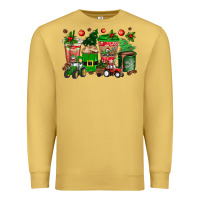 Antique Gold christmas tractor coffee cups Premium Sweatshirt - texasbilliewilder