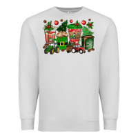 Dove Grey christmas tractor coffee cups Premium Sweatshirt - texasbilliewilder