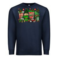 Navy christmas tractor coffee cups Premium Sweatshirt - texasbilliewilder