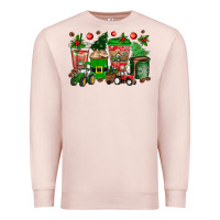 Pale Pink christmas tractor coffee cups Premium Sweatshirt - texasbilliewilder